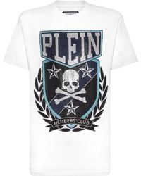 Philipp Plein - T-Shirt Round Neck Ss With Patch Skull & Bones - Lyst