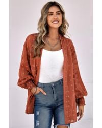 TRUEDAMES - Front Open Dot Casual Light Top - Lyst