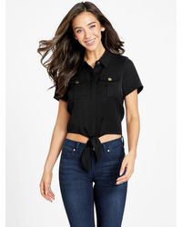 Guess Factory - Olicia Tie-waist Top - Lyst