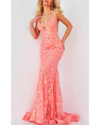 Jovani - Plunging V-Neck Sequin Embellished Gown - Lyst