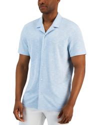 Alfani - Short Sleeve Stretch Button-down Shirt - Lyst