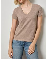 Lilla P - Back Seam V-Neck Tee - Lyst