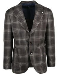 Luigi Bianchi - Rounded Virgin Wool And Silk Jacket With Button Closure - Lyst