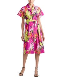 Natori - N Palms Poplin Shirt Dress - Lyst