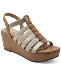 Easy Spirit - Avinna Faux Leather Strappy Platform Sandals - Lyst