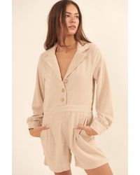 TRUEDAMES - A Woven Corduroy Romper - Lyst