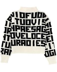 MSGM - Logo Mock Collar Sweater - Lyst