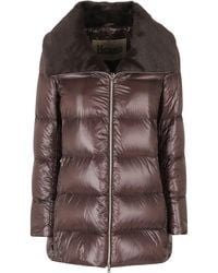 Herno - Fondente A-Shape Fur Collar Double-Slider Zip Polyamide Down Jacket - Lyst
