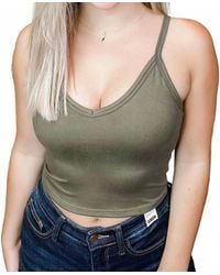 Phierce Fashions - Basic Hey There Padded Cropped Tank Top - Lyst
