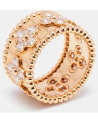Van Cleef & Arpels - Clover Diamonds 18k Rose Gold Ring - Lyst