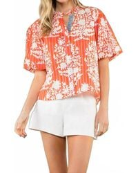 Thml - Botanical Stripe Puff Sleeve Blouse - Lyst