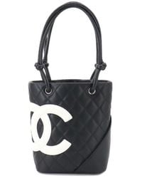 Chanel Cambon Leather Tote Bag (pre-owned) in Black