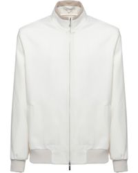 Devore - Ivory Wool Jacket With High Neck And Ribbed Trims - Lyst