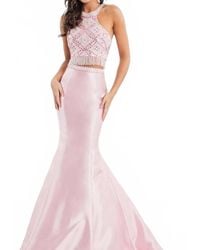 Rachel Allan - Two-Piece Beaded Mikado Prom Gown - Lyst