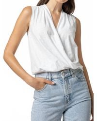 Lilla P - Sleeveless Faux Wrap Top - Lyst