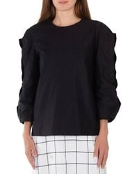 Tibi - Ladies Cotton Sateen Square Sleeve Top - Lyst