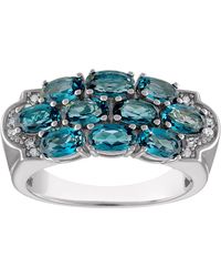 Designs by Gioelli - Sterling Genuine Diamond, London Topaz Ring - Lyst