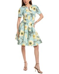 Oscar de la Renta - Fit & Flare Poppies Silk-Lined Midi Dress - Lyst