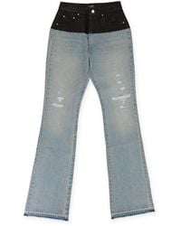 Amiri - Sky/ Hybrid Bootleg W/ Leather Jeans - Lyst