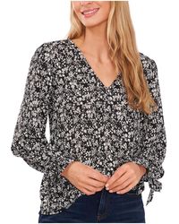 Cece - Tie Sleeves Floral Blouse - Lyst
