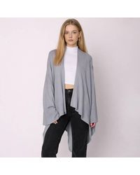 TRUEDAMES - Shoulder Strap Solid Ruana Poncho - Lyst