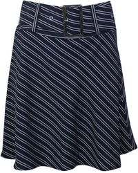 Opening Ceremony - Navy Belted Striped Flare Mini Skirt - Lyst