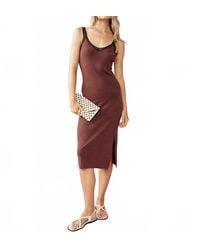 Bella Dahl - Crocheted Trim V-Neck Midi Dress - Lyst
