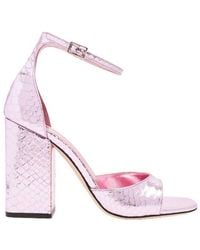 Paris Texas - Fiona Embossed Leather Sandals - Lyst