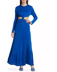 FARM Rio - Knotted Cutout Satin Maxi Dress - Lyst