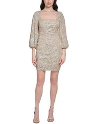 Eliza J - Mesh Sequined Cocktail And Party Dress - Lyst