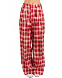 Main Strip - Pippy Plaid Wide Leg Pants - Lyst