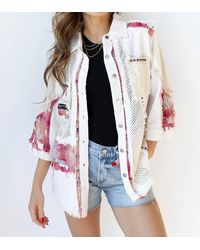 Pol - Holly Denim Button Front Jacket - Lyst