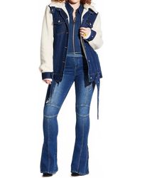 Circular Path - Teddy Denim Moto Jacket - Lyst