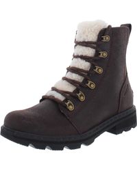Sorel - Lennox Lace Cozy Leather Ankle Combat & Lace-up Boots - Lyst