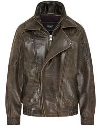 Infinity Leather - Cow Leather Biker Blouson Jacket - Lyst
