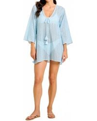 Sitano - Sorrento Aria Crochet Bell Sleeve Mini Dress - Lyst