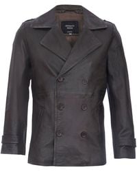 Infinity Leather - Leather Peacoat-Amara - Lyst