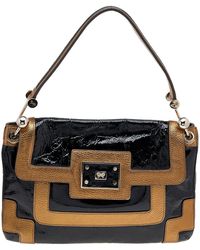 Anya Hindmarch - Patent Leather And Leather Flap Shoulder Bag - Lyst