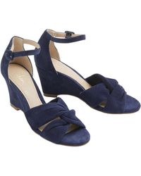 Boden - Knot Front Leather Wedge Sandal - Lyst