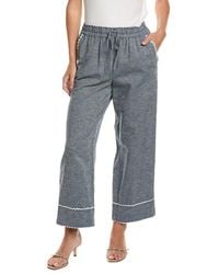 Cece - Pull-On Cropped Linen-Blend Pant - Lyst
