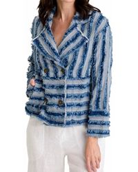 XCVI - Mavie Shredded Denim Jacket - Lyst