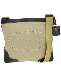 Prada - Canapa Canvas Shoulder Bag (pre-owned) - Lyst