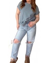 Zenana - Round Neck Basic Short Sleeve Top - Lyst