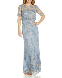 Adrianna Papell - Embroidered Popover Evening Dress - Lyst
