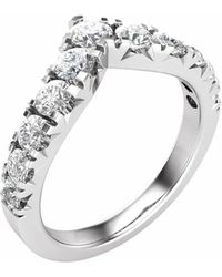 Pompeii3 - 1ct Tw Graduated Diamond Wedding Curved Contour Ring 14k Gold Lab Grown - Lyst