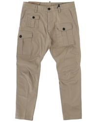 DSquared² - Slim Fit Chino-Style Cargo Pants With Multiple Pockets - Lyst