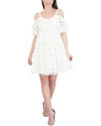 Signature By Robbie Bee - Petites Gauze Cold Shoulder Fit & Flare Dress - Lyst