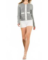 Thml - Rib Knit Bow Cardigan - Lyst