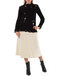Jil Sander - Ladies Cosmic Latte Low Waist Velvet A-Line Midi Skirt, Brand Size 34 (Us Size 2) - Lyst