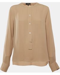 Theory - Chiffon Long Sleeve Blouse - Lyst